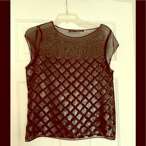 All Saints sheer sequin top